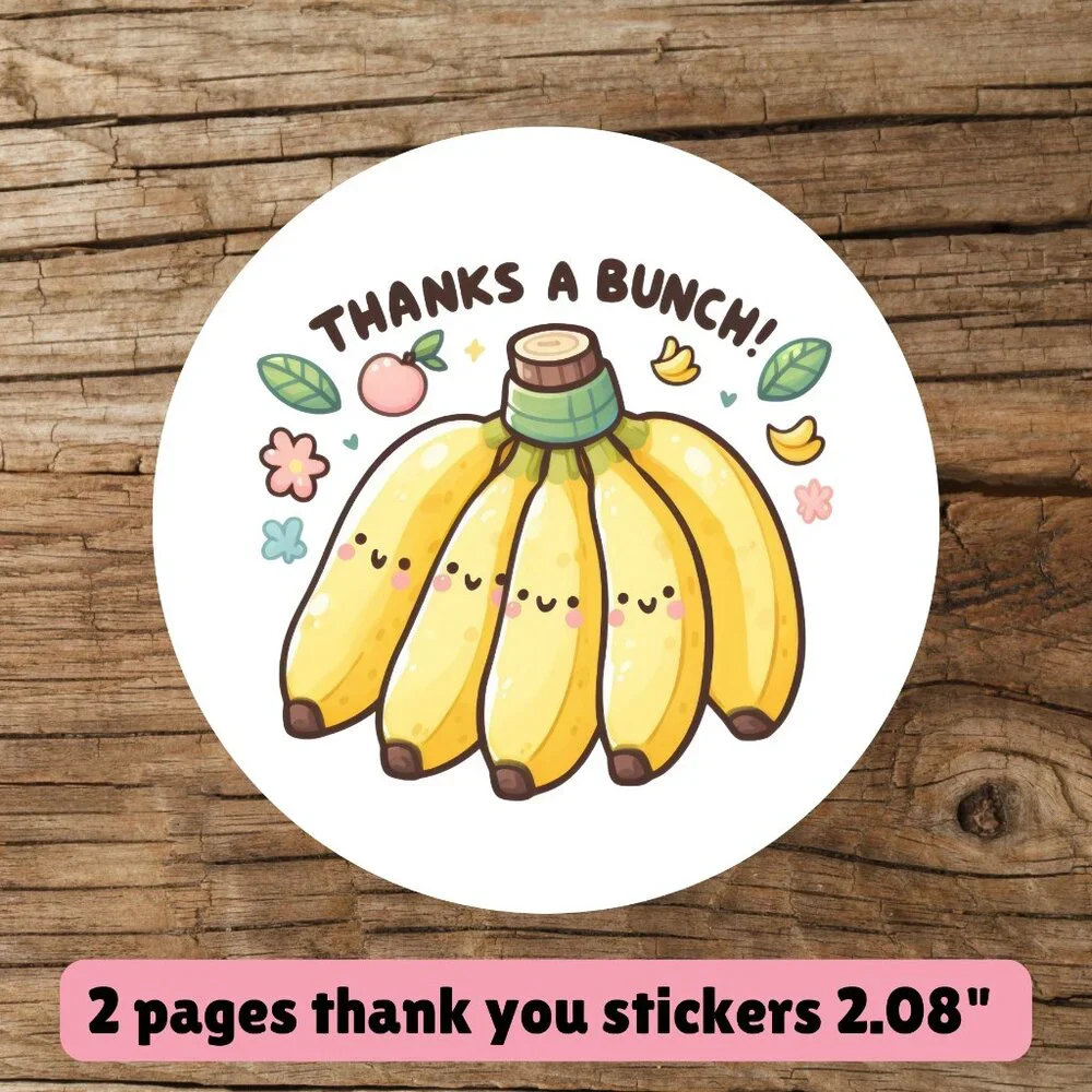 2 pages thank you stickers size 2.08”